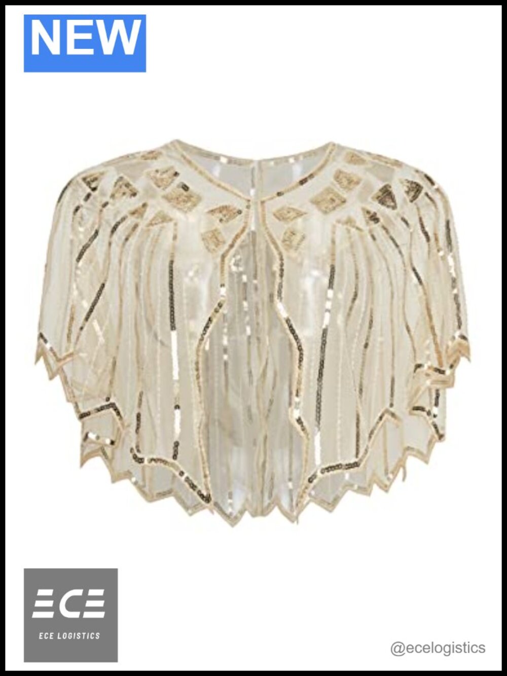Polyester Beaded Sequin Evening Shawl Wrap Cover Up